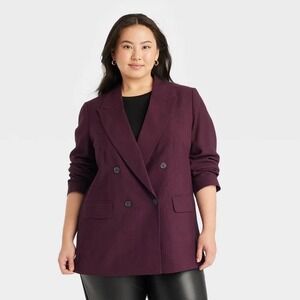 Women's‎ Burgundy Double-Breasted Blazer – A New Day XL Brand New with Tags